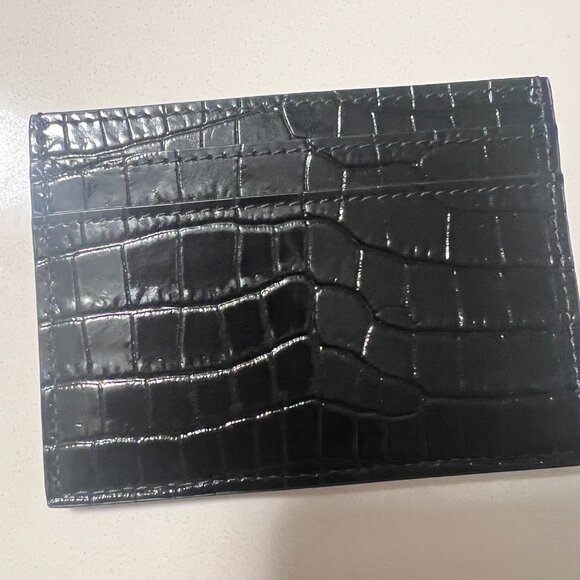 YSL Saint Laurent Cassandre Card Case - Croc Embossed Leather - BEAUTIFUL! - Picture 5 of 8
